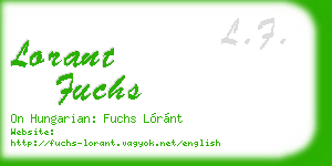 lorant fuchs business card